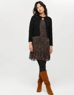 Fashion Veste courte maille noire Maille|Gilets