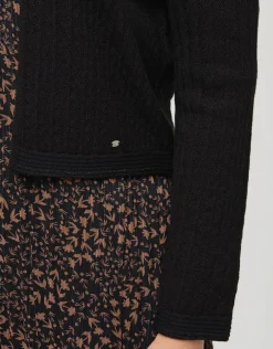 Fashion Veste courte maille noire Maille|Gilets