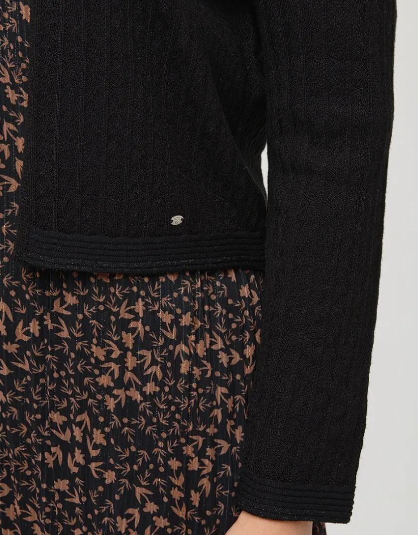Fashion Veste courte maille noire Maille|Gilets