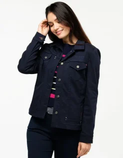 Discount Veste courte marine coton Casual|Vestes