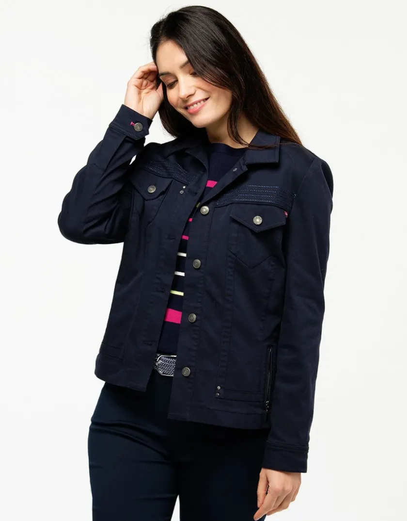 Discount Veste courte marine coton Casual|Vestes