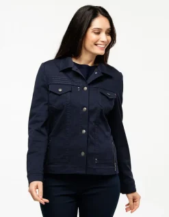 Discount Veste courte marine coton Casual|Vestes