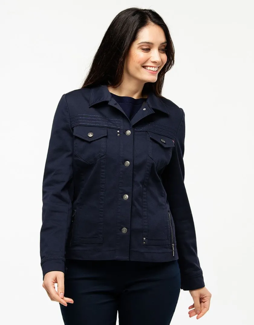 Discount Veste courte marine coton Casual|Vestes
