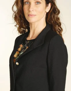 Fashion Veste droite chic noire Habillées|Vestes