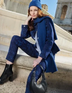 Hot Veste jean bleu fleurs Casual|Vestes
