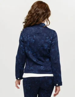 Hot Veste jean bleu fleurs Casual|Vestes