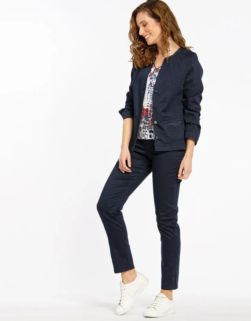 Hot Veste jean denim sans col Casual|Vestes