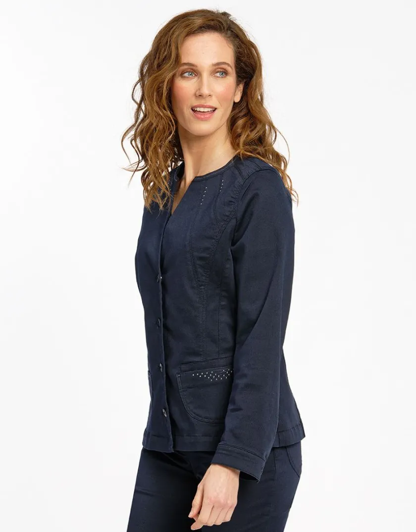 Hot Veste jean denim sans col Casual|Vestes