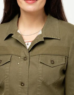 Fashion Veste kaki coton enduit Casual|Vestes