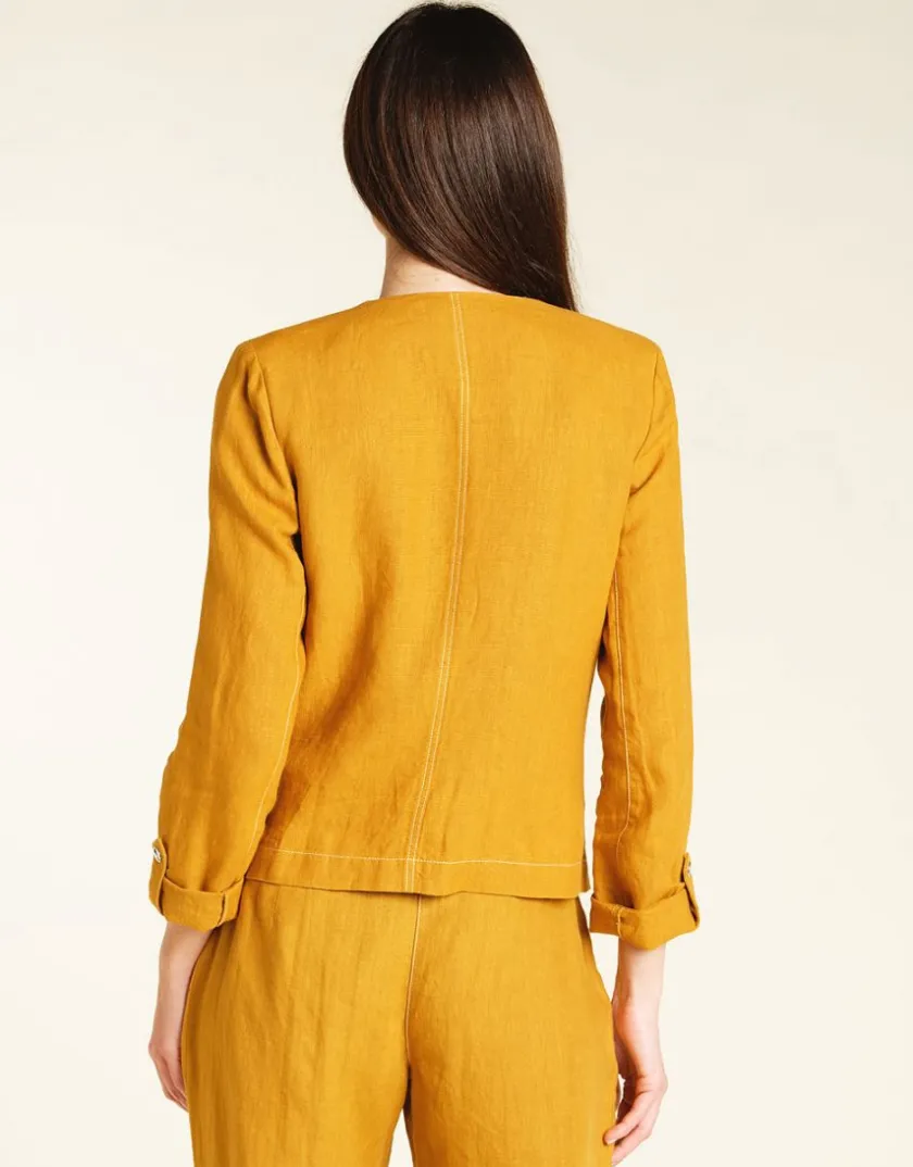 Online Veste lin safran Casual|Vestes