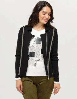 Outlet Veste noire zippée Gilets|Maille