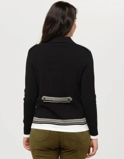 Outlet Veste noire zippée Gilets|Maille