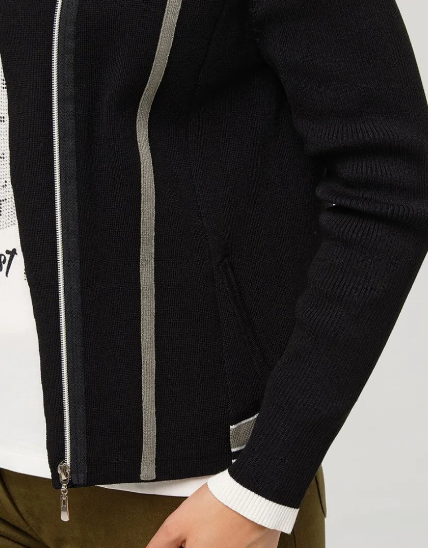 Outlet Veste noire zippée Gilets|Maille