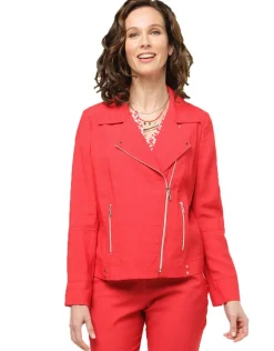 New Veste rouge col à revers Habillées|Vestes
