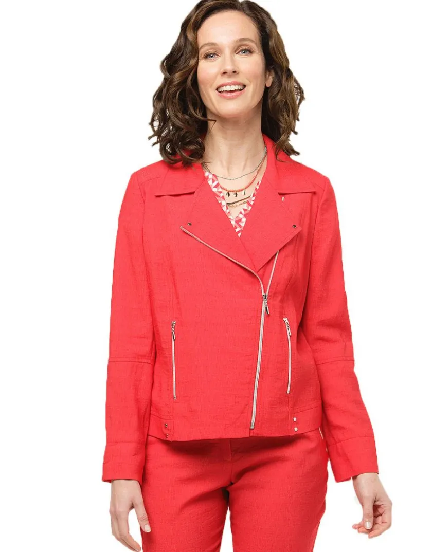 New Veste rouge col à revers Habillées|Vestes