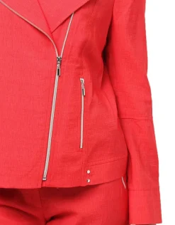 New Veste rouge col à revers Habillées|Vestes