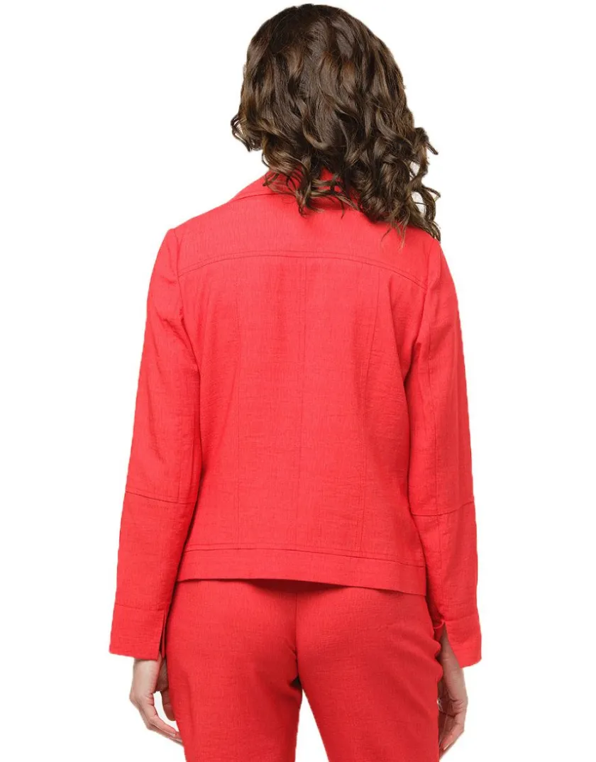 New Veste rouge col à revers Habillées|Vestes