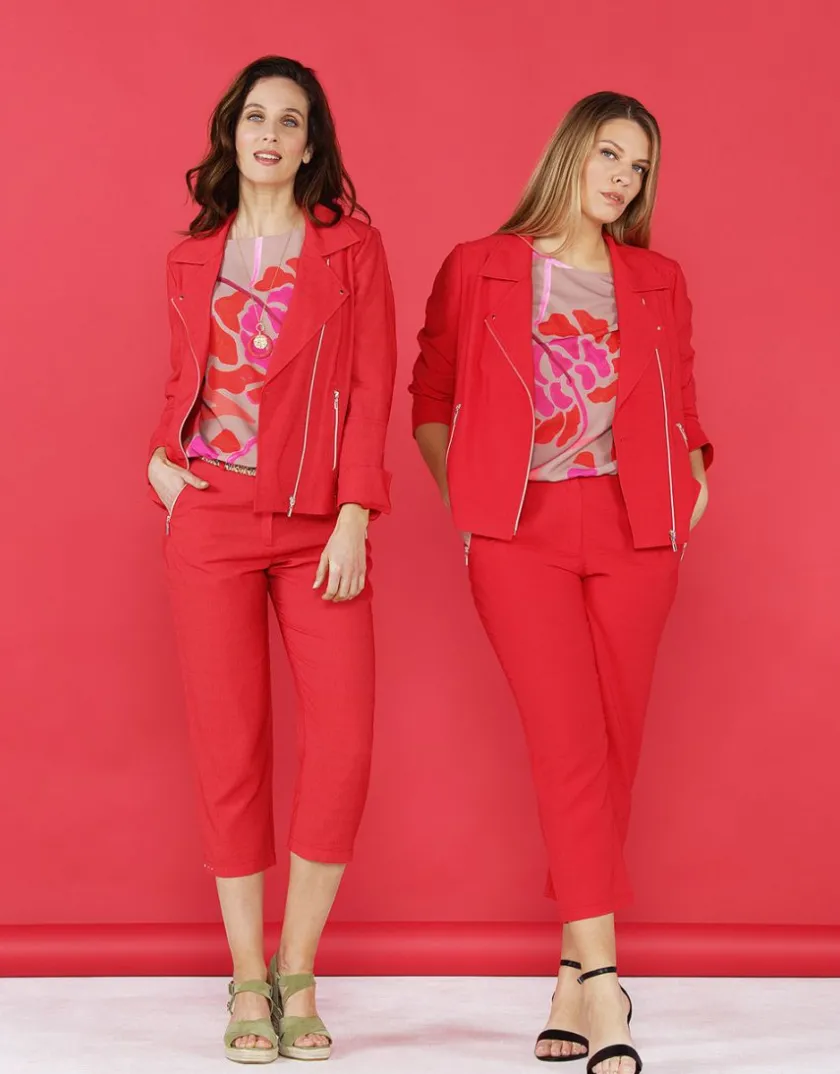 New Veste rouge col à revers Habillées|Vestes
