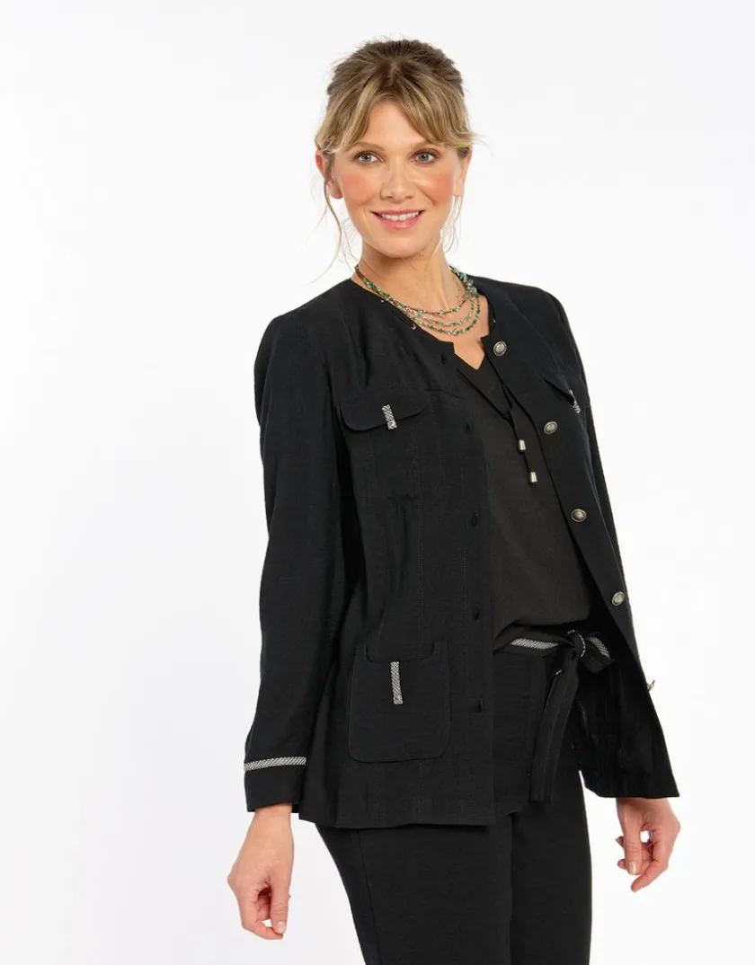 Sale Veste saharienne noire Casual|Vestes
