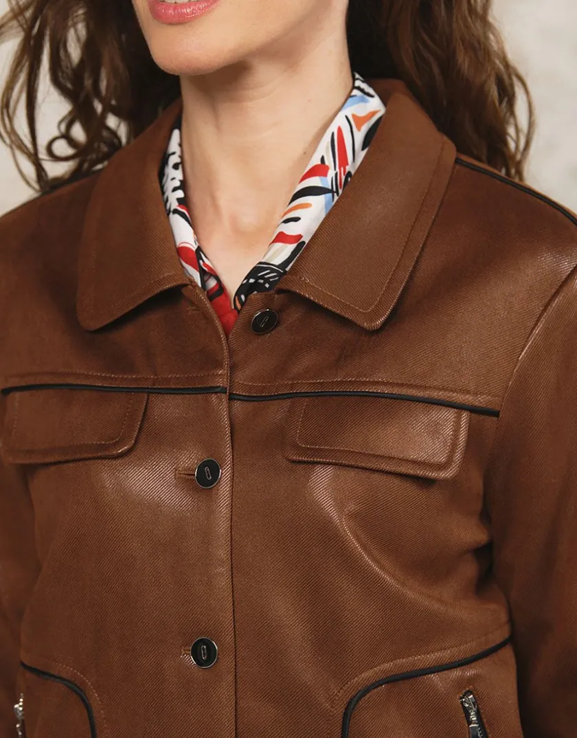 New Veste souple suédine brun Casual|Vestes