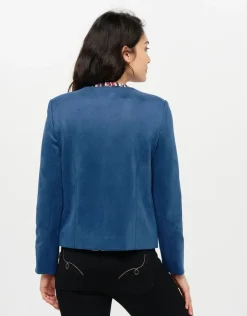 Online Veste suédine bleue Habillées|Vestes