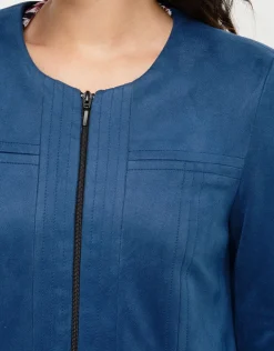 Online Veste suédine bleue Habillées|Vestes