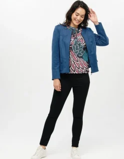Online Veste suédine bleue Habillées|Vestes
