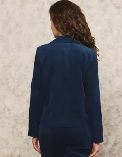 Discount Veste velours côtelé bleu Vestes|Habillées