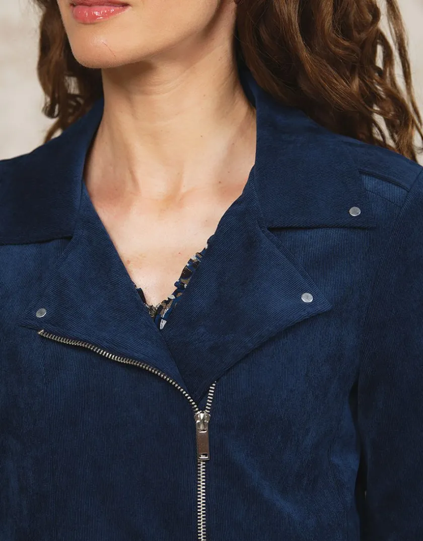 Discount Veste velours côtelé bleu Vestes|Habillées