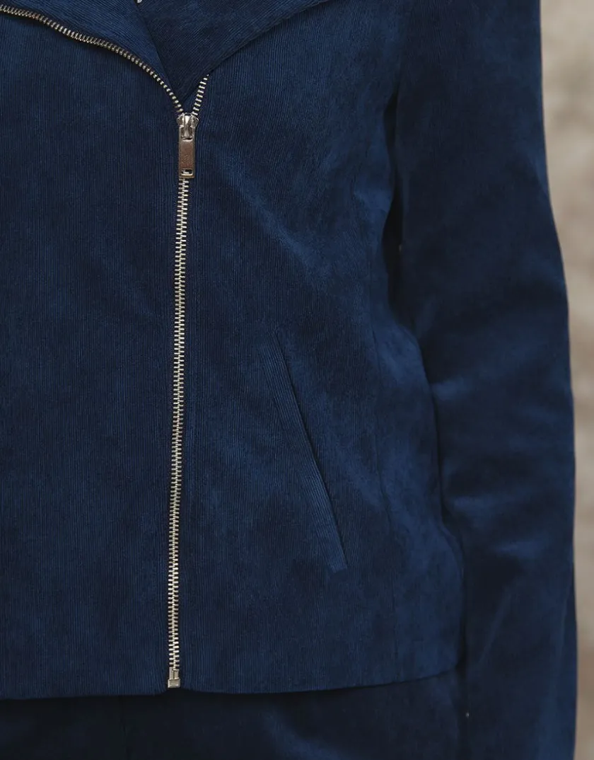 Discount Veste velours côtelé bleu Vestes|Habillées